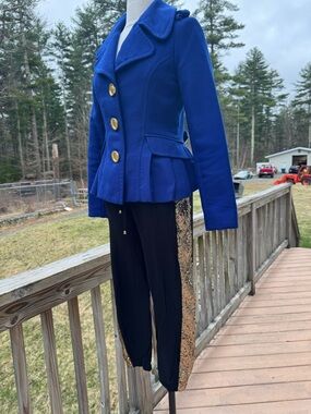 XOXO Royal Blue Jacket with Gold buttons plus pants with gold side sequins